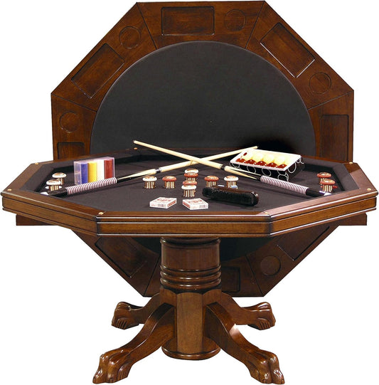 Combination 3 in 1 Poker/Game Table (Chestnut Finish)