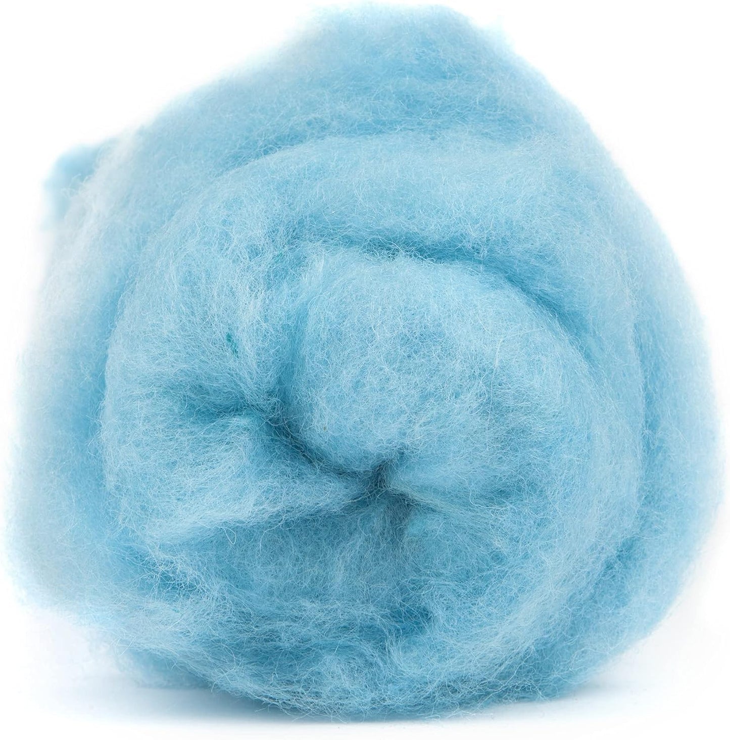 Desert Breeze Distributing Maori Wool Carded Batting, 100% Natural New Zealand Wool Made by DHG in Italy for Needle Felting, 3.5 OZ, 27 Micron, Color Water Blue