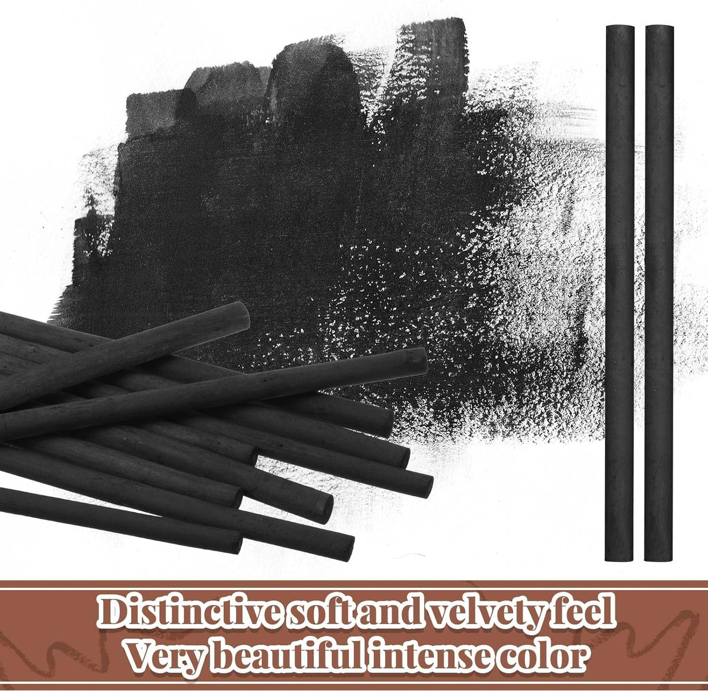 Gueevin 50 Pcs Willow Charcoal Sticks, Willow Charcoal, Artists, Beginners, Students, Perfect for Sketching, Drawing, Shading, and Fine Art Christmas Gifts for Art (2-4mm)