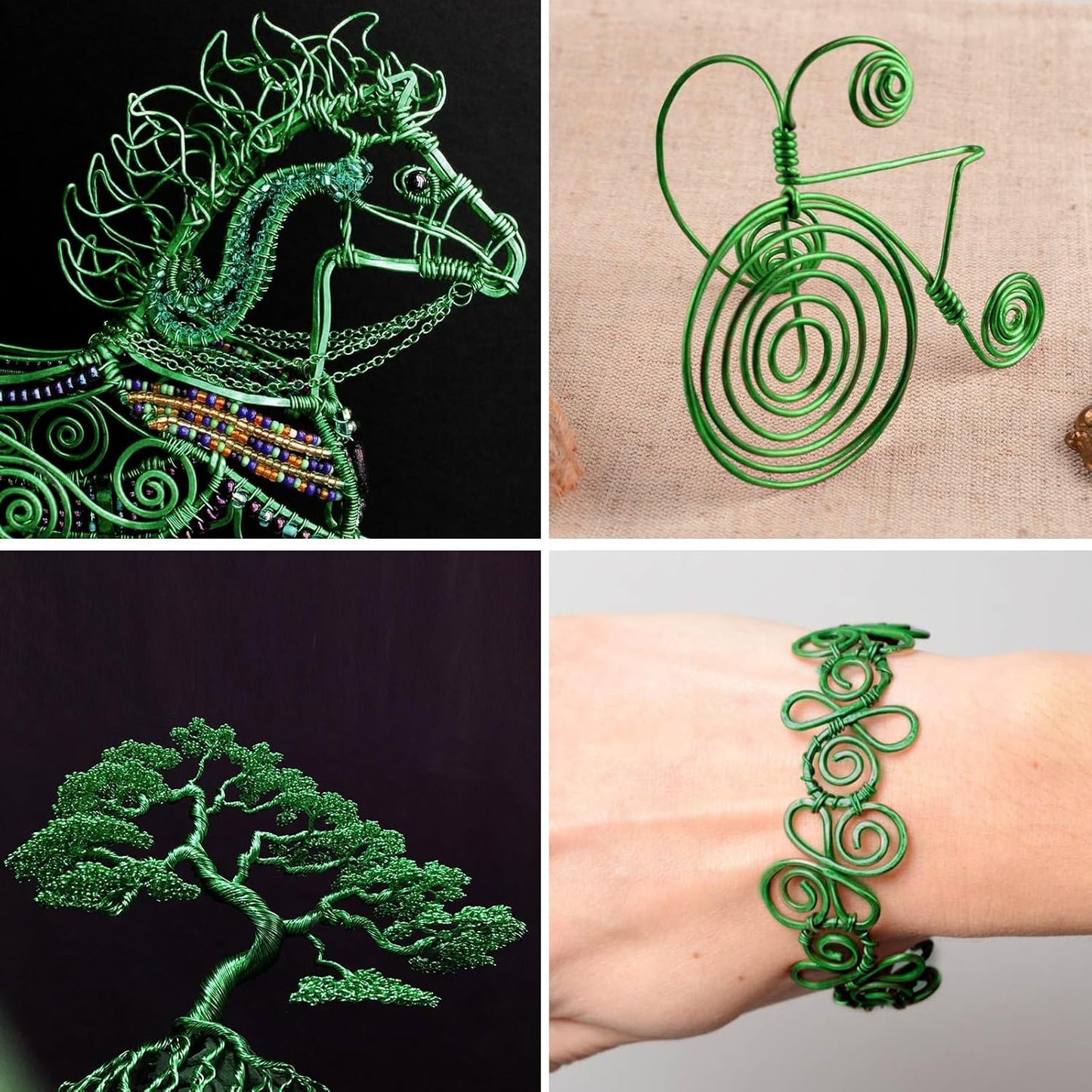 Aluminum Craft Wire, 32.8 Feet 3.0 mm/ 8 Gauge Green Bendable Soft Metal Aluminum Wire Roll Bulk for DIY Crafts Sculpting Jewelry Making