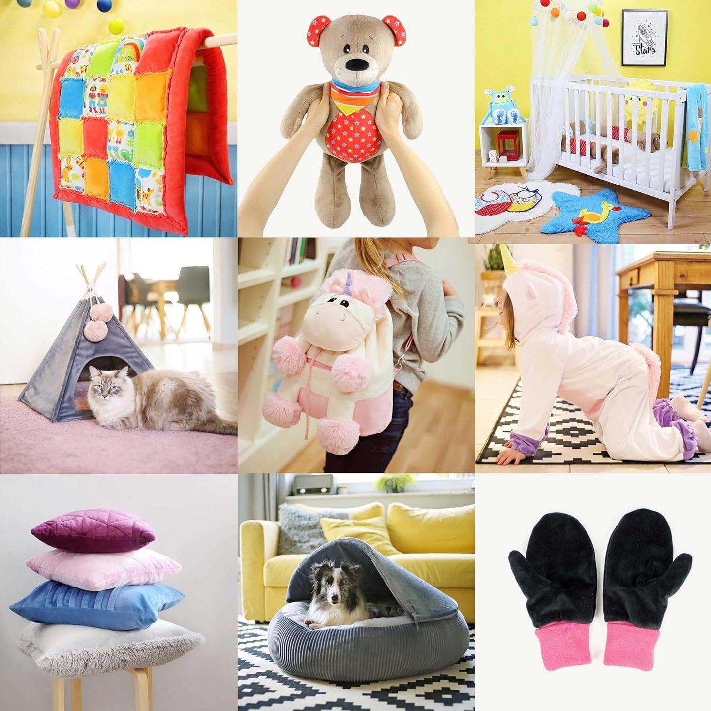 kullaloo Plush Fabric | Printed Minky Fabric for Sewing Hula DOTS Pink Blue | Super Soft Cuddle Material | 39.5x29.5 | Plushies, Baby Blankets, Pillows, Dog Beds, Beanies, Baby Accessories, Apparel