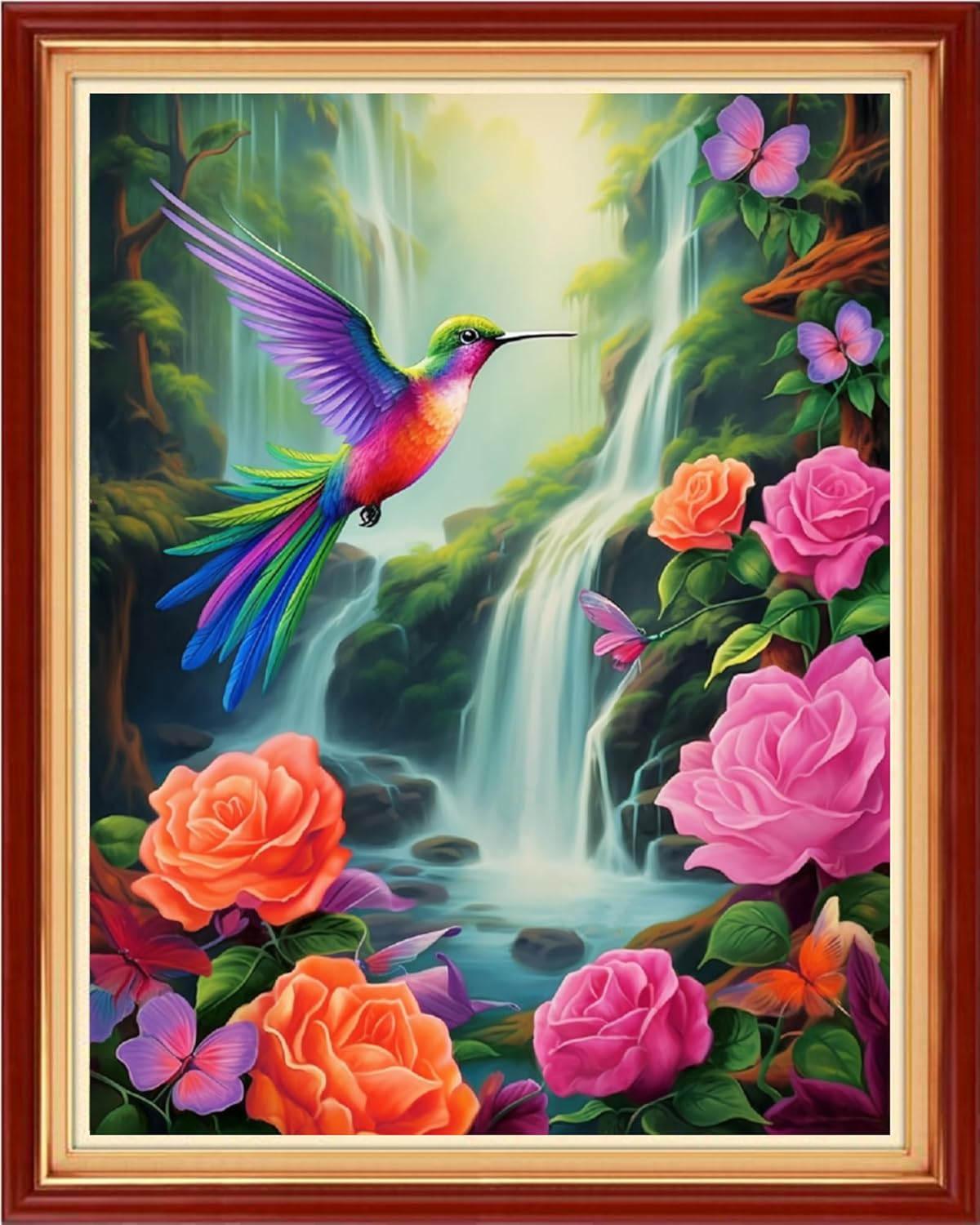 Artvxeay Stamped Cross Stitch Kits Beginners Full Range of Embroidery Starter Kits for Adults Printed Cross Stitching DIY Needlepoint Kit 11CT - (Hummingbirds Gather Honey 16x20 inch)