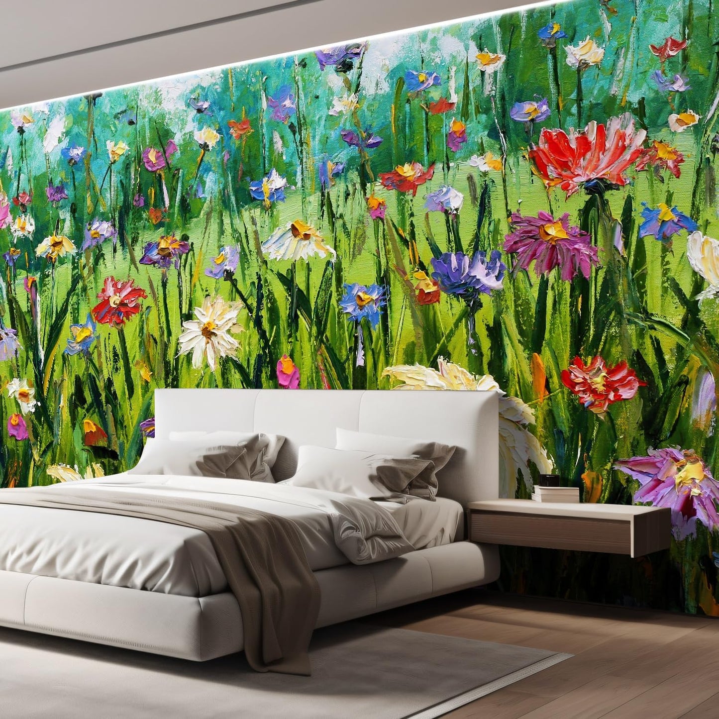 wall26 Wall Sticker/Wall Mural Wildflower Abstract, Not Peel and Stick, Non-Woven Wallpaper Decorative for Bedroom, Living Room, Office - 96x120 inches