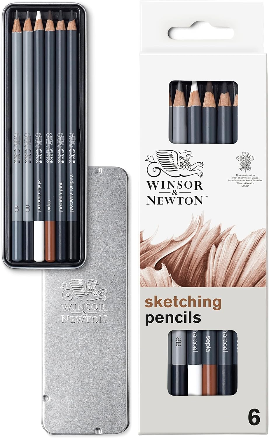 Winsor & Newton Studio Collection Artist Pencils, Sketching Pencils, Set of 6