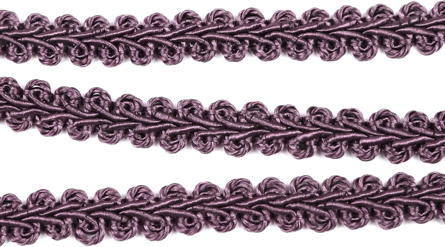 BEL AVENIR Braid Trim 1/2 inch 13.6 Yards French Gimp Basic Sewing Polyester DIY Crafts Costume Home Decorative (Dark Purple)