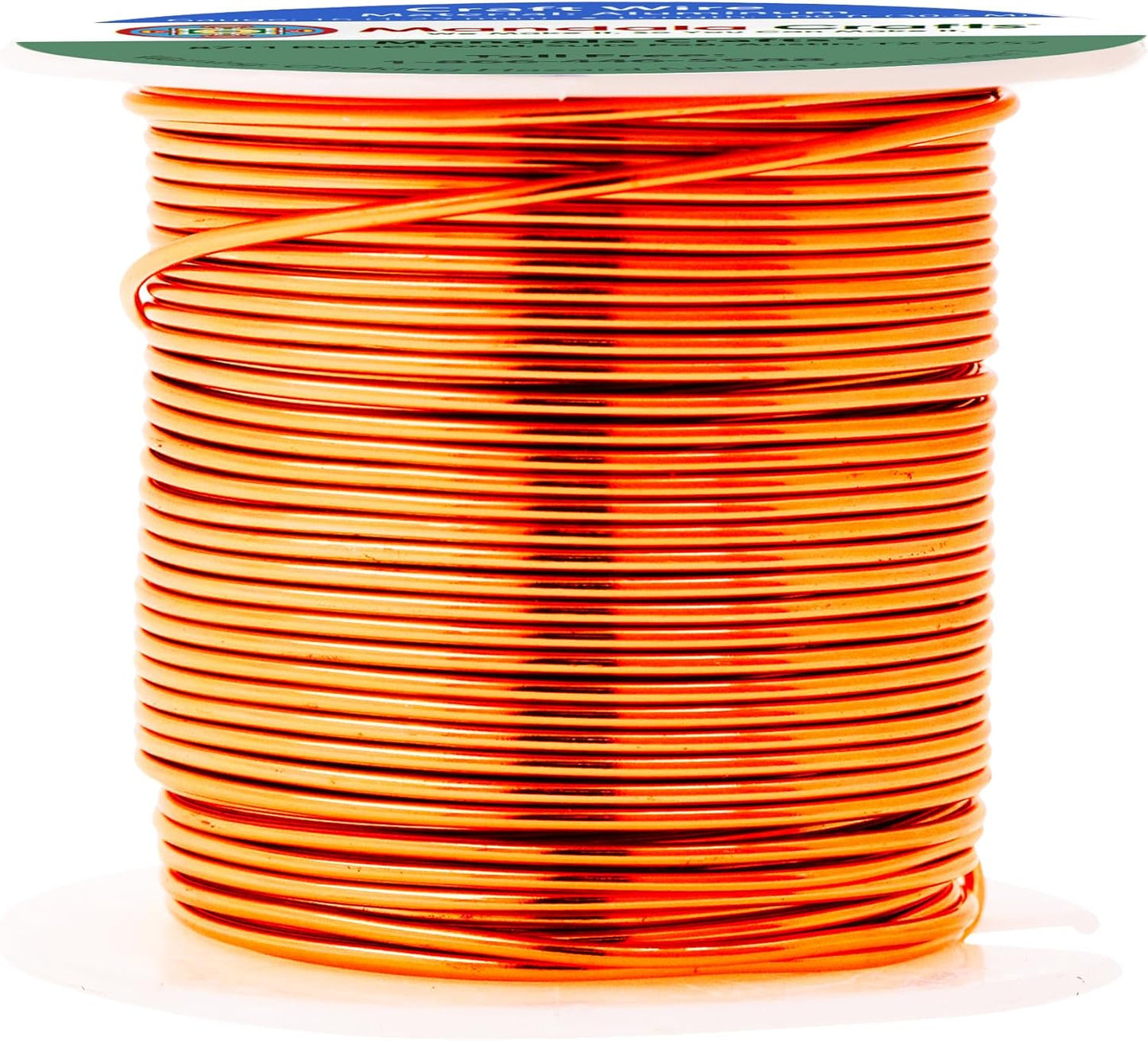Mandala Crafts 16 Gauge Anodized Aluminum Craft Wire for Jewelry Making - 100 FT Colored Flexible Orange Wire - Bendable for Bonsai Armature Crafting Sculpting