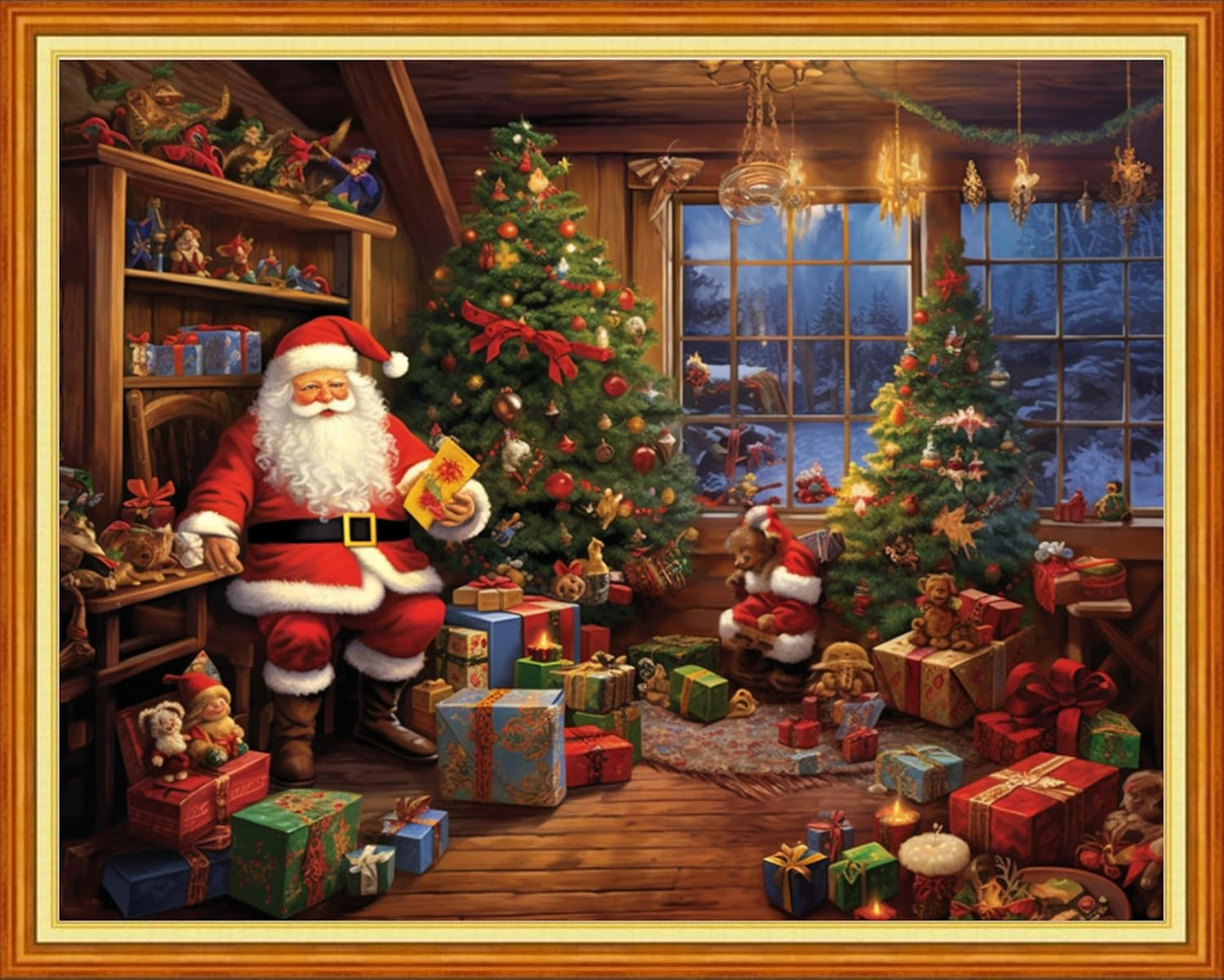 DMCVIVR Stamped Cross Stitch Kits for Adults Beginners Embroidery Kits 11CT Needlepoint Kits Cross Stitch Patterns Embroidery Patterns-Santa Claus 16x20 inch