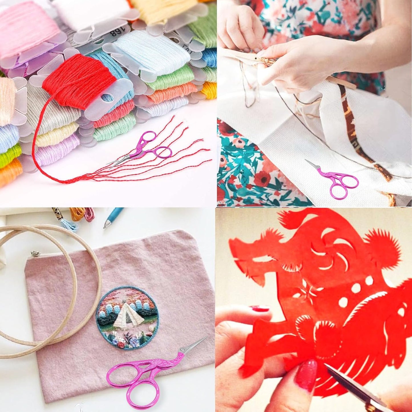 BIHRTC Little Bird Scissors 3.6Inch Sewing Scissors with Artificial Leather Cover Craft Scissor Shears for Crafting Threading Cross Stitch Cutting Art Work DIY Tool