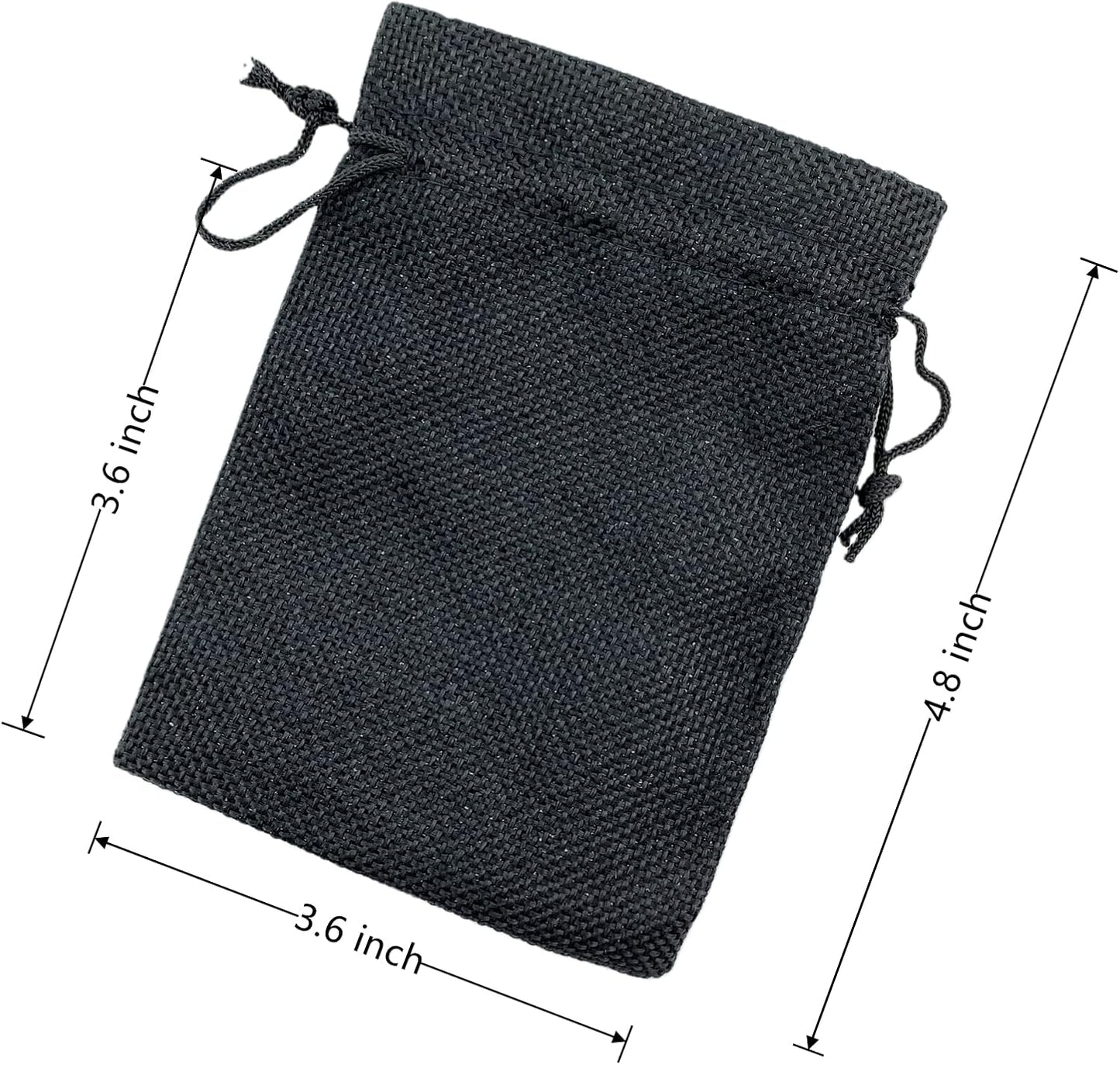 Palmhomee Pack of 25 Burlap Gift Bags with Drawstring Linen Jewelry Pouches Wedding Hessian Jute Bags for Birthday and Treat Pouches Party Wedding Favors Gift (3.6x4.8 Inch, Black)