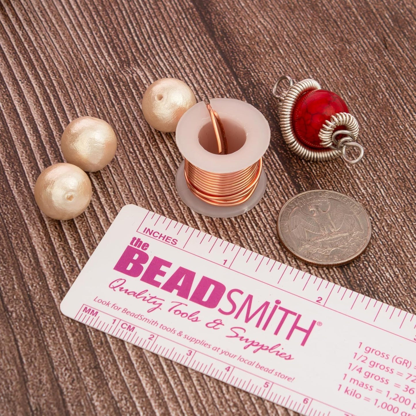 The Beadsmith Craft Wire Assortment - Tarnish-Resistant Copper Wire for Jewelry Making, 6-Pack, 0.75-Inch Mini Spools, 2 Yd Each, 18-Gauge, Assorted Colors, Medium Temper