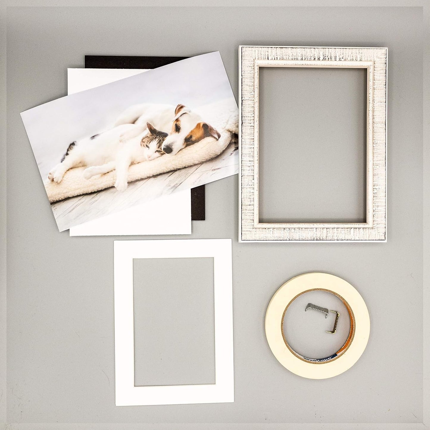 5.5x8.5 Mat for 8.5x11 Frame - Precut Mat Board Acid-Free Textured White 5.5x8.5 Photo Matte For a 8.5x11 Picture Frame, Matboard for Family Photos, Show Kits, Art, Picture Framing, Pack of 1 Mat