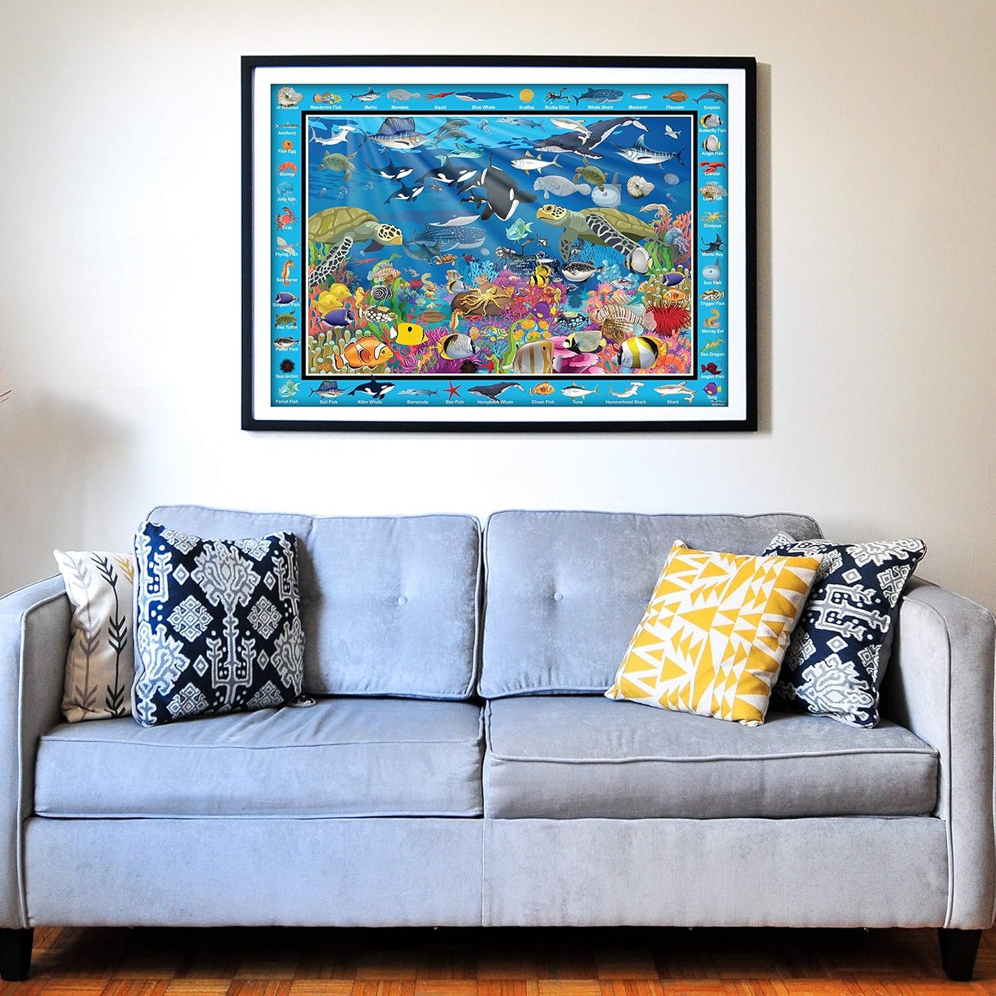 Think2Master Colorful Ocean Life 1000 Pieces Jigsaw Puzzle for Kids 12+, Teens, Adults & Families. Great Gift for stimulating Learning About Coral Reefs. Size: 26.8” X 18.9”