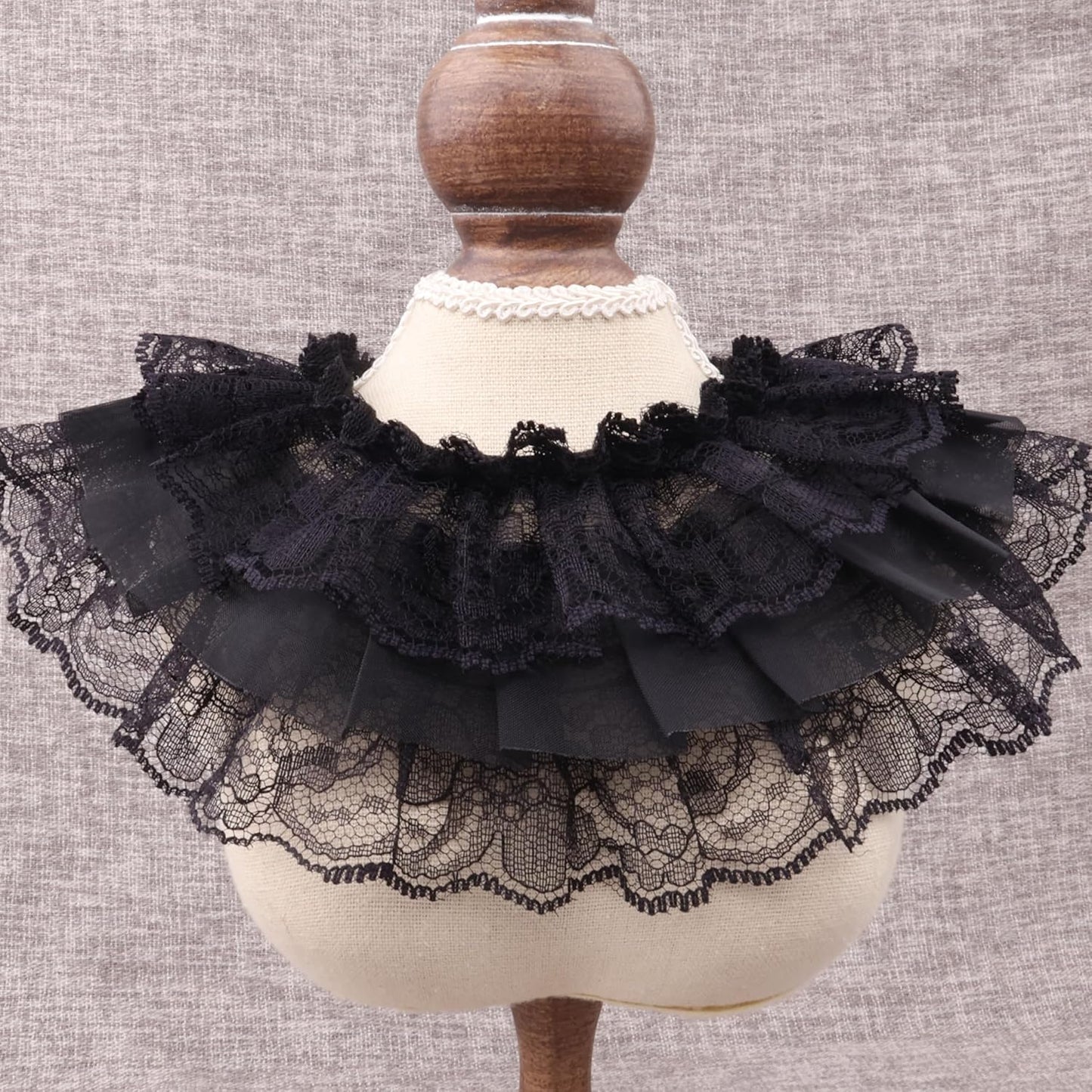 Black Elastic Trim Ruffle Lace Trim for Bridal Wedding Decoration Sewing and Crafts (AIETSYEI)