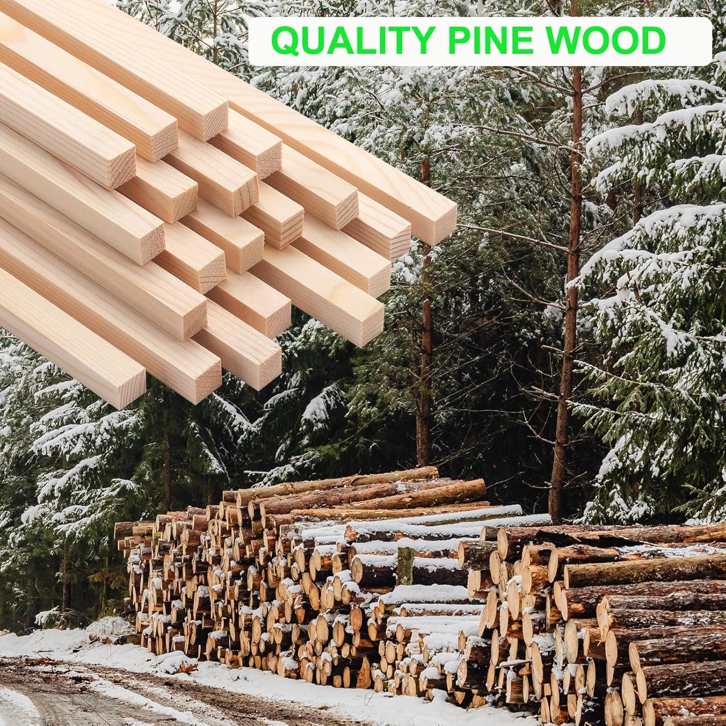 Square Wood Dowel Rods Wooden Craft Sticks, 20PCS 3/8" x 12" Wooden Square Dowel Rods for Crafting, Unfinished Hardwood Sticks Wood Pieces for Arts and DIYers, DIY Projects, Home Decor, Woodworking