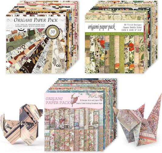 Origami 6x6 Paper Kit 150 Sheets 150 Vivid Colors Double Sided Same Printed Traditional Patterns Square for Arts Crafts Projects Japan Traditional Chiyo.Manor