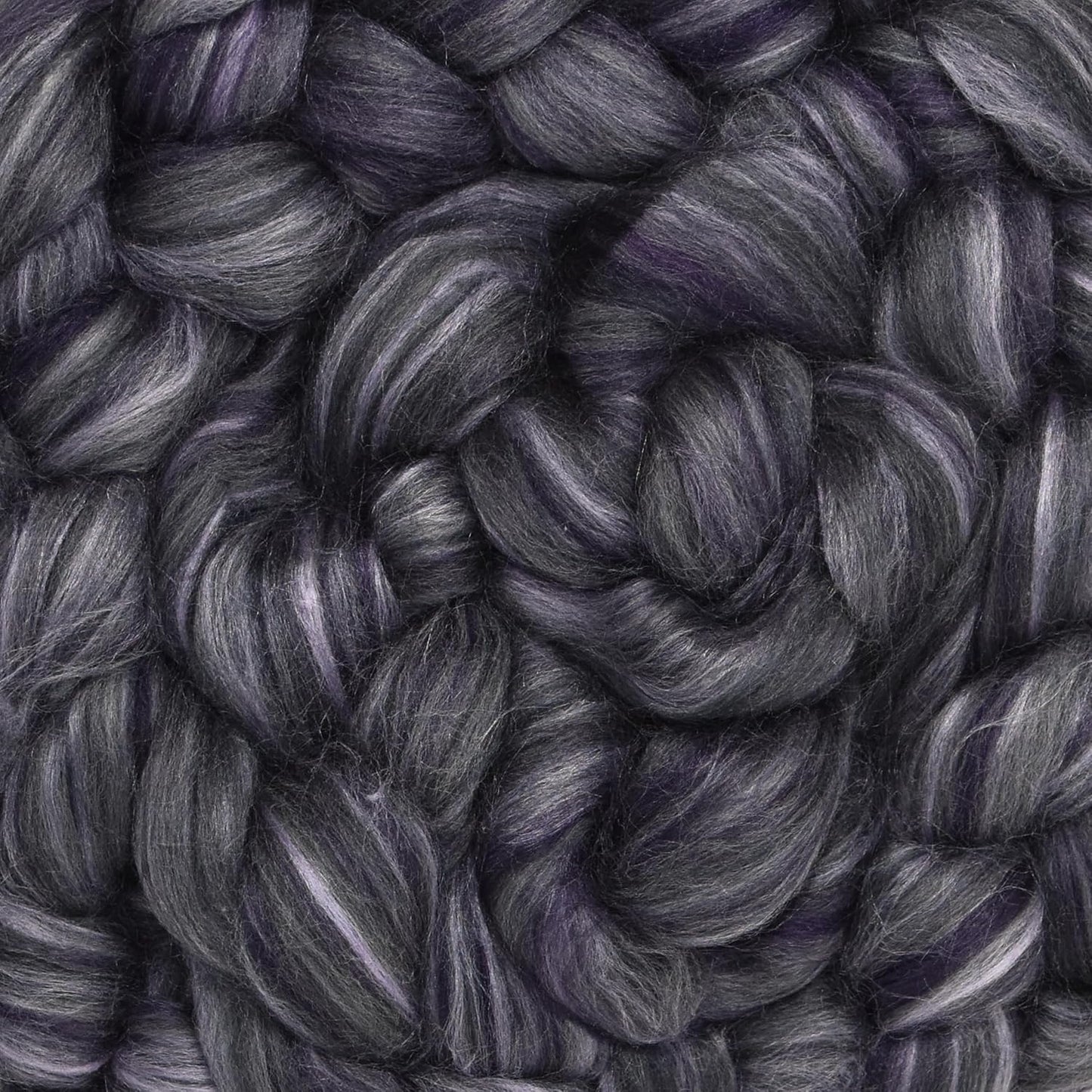 Merino Silk Luxe Tonal Designer Blend. Superfine Merino, Mulberry, Tussah Silk. Top Roving for Spinning or Felting. Twilight 1oz