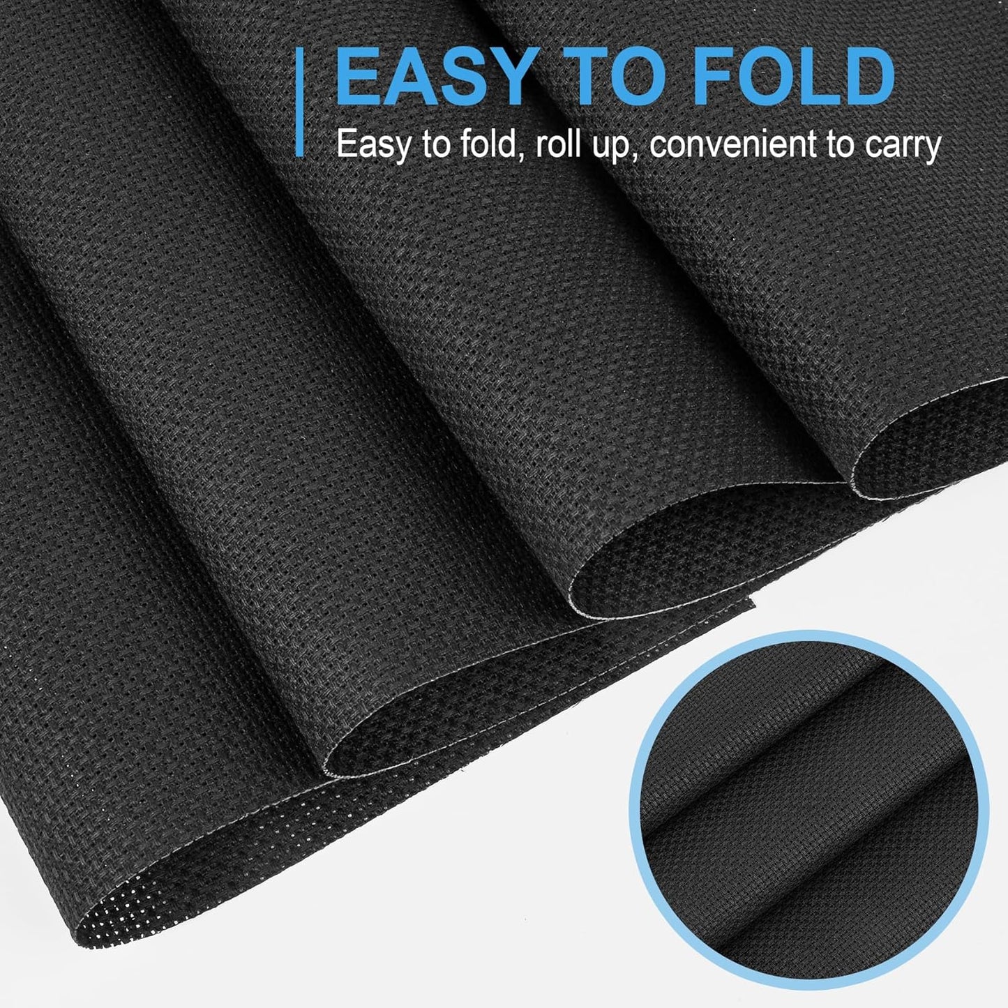 MYFAMIREA 16PCS Cross Stitch Fabric, 4 Sizes Black Aida Cloth 14 Count Craft Embroidery Cloth Classic Reserve Cross Stitch for Home DIY Handmade Needlework Embroidery Decoration, 5.9 to 11.8 inch