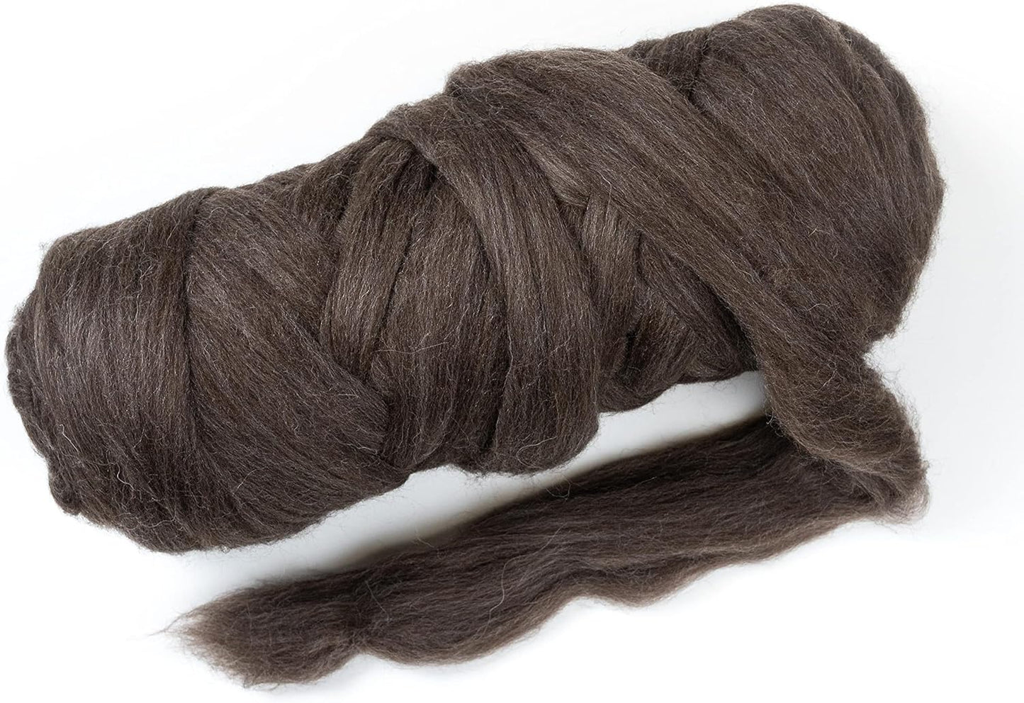 Natural Wool Bulk roving, 4 lb. Best Wool for Spinning, arm Knitting, Felting, Chunky Blankets and Tapestry. Natural Colors, un-Dyed. (Mocha, 4 lb)