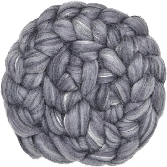 Merino Silk Luxe Tonal Designer Blend. Superfine Merino, Mulberry Silk, Tussah Silk. Top Roving for Spinning or Felting. Stardust 1oz