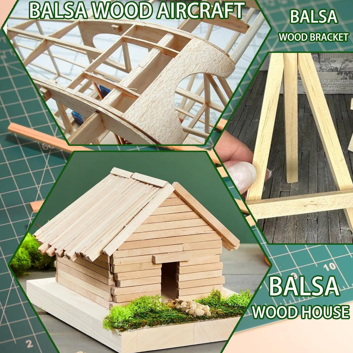 Balsa Wood Sticks, Square Wooden Dowels, Unfinished Hardwood Sticks for Crafts DIY Projects Models Making Supplies (12' X 1/2' X 1/2' 30Pcs)