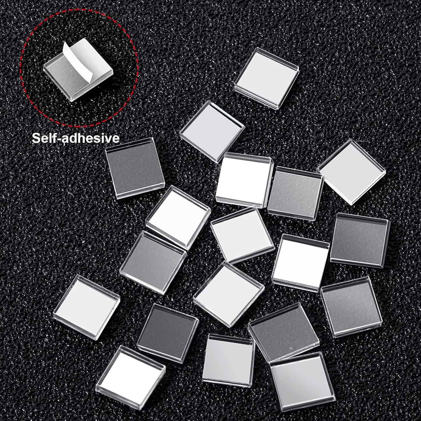 SATINIOR 5000 Pcs Disco Ball Mirror Tiles Self Adhesive for Crafts 5 x 5 mm Small Disco Tape Ball Stickers Square Mosaic Tiles Mirror Pieces for DIY Craft Party Decor