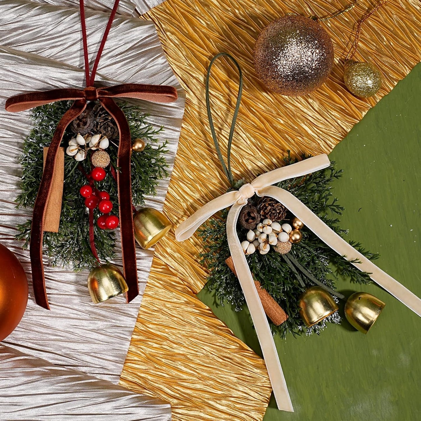 LaRibbons Thin Velvet Ribbon 3/8 Inch x 25 Yards, Cream Ivory Velvet Ribbon for Christmas Tree, Gift Wrapping, Wreath Bow, Outdoor Decoration