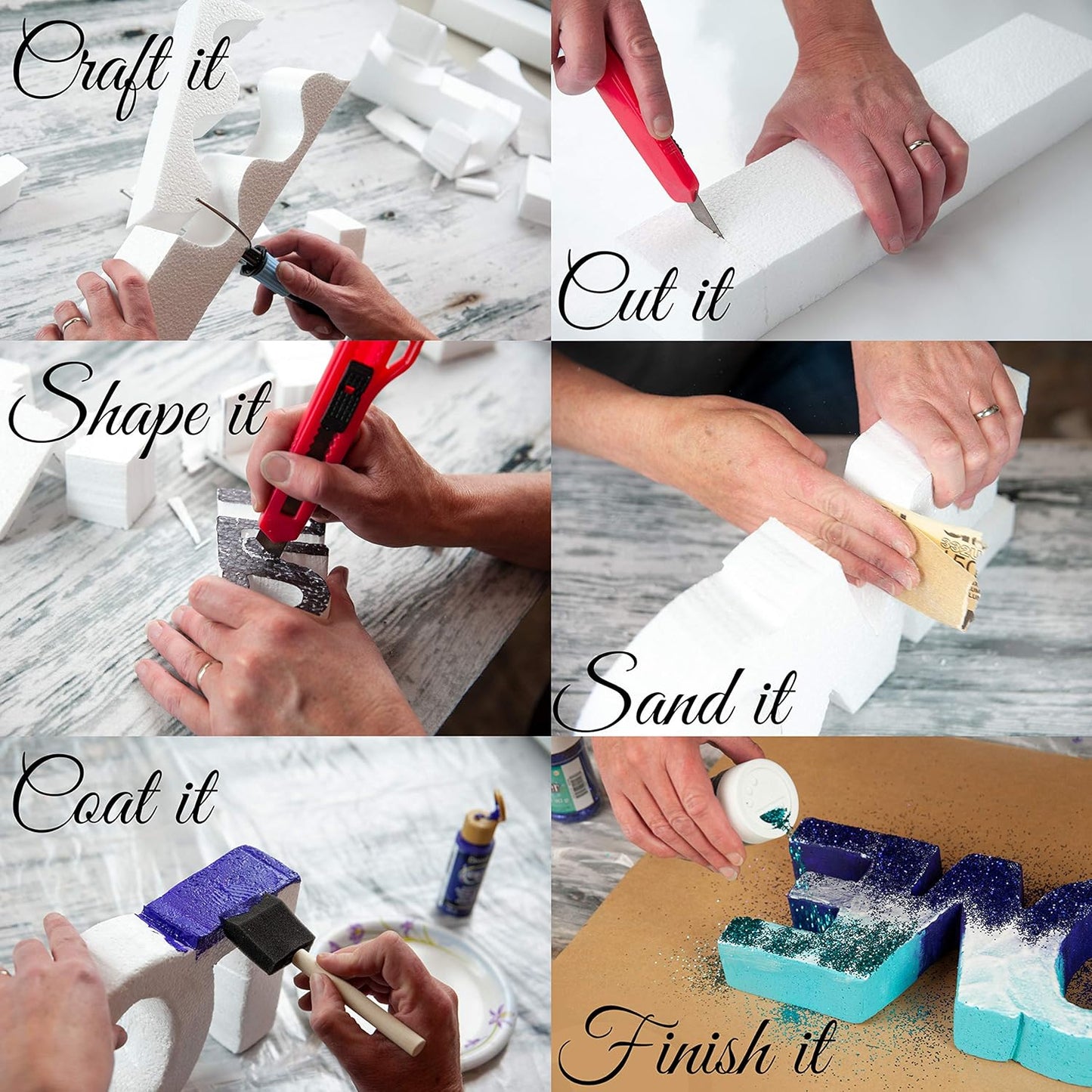 Silverlake 4x4x2 Craft Foam for Styrofoam Block Projects (12-Pack)