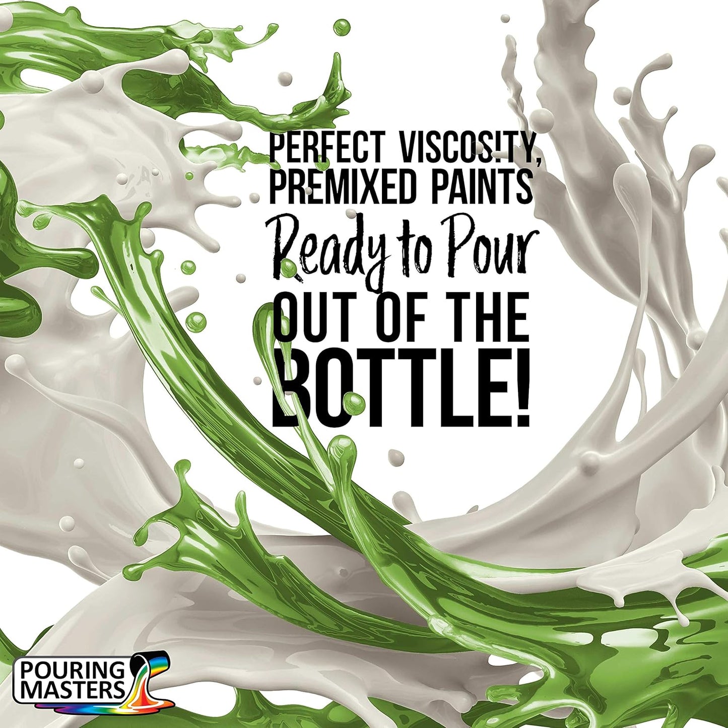 POURING MASTERS Grass Green Acrylic Ready to Pour Pouring Paint - Premium 64-Ounce Pre-Mixed Water-Based - for Canvas, Wood, Paper, Crafts, Tile, Rocks and More