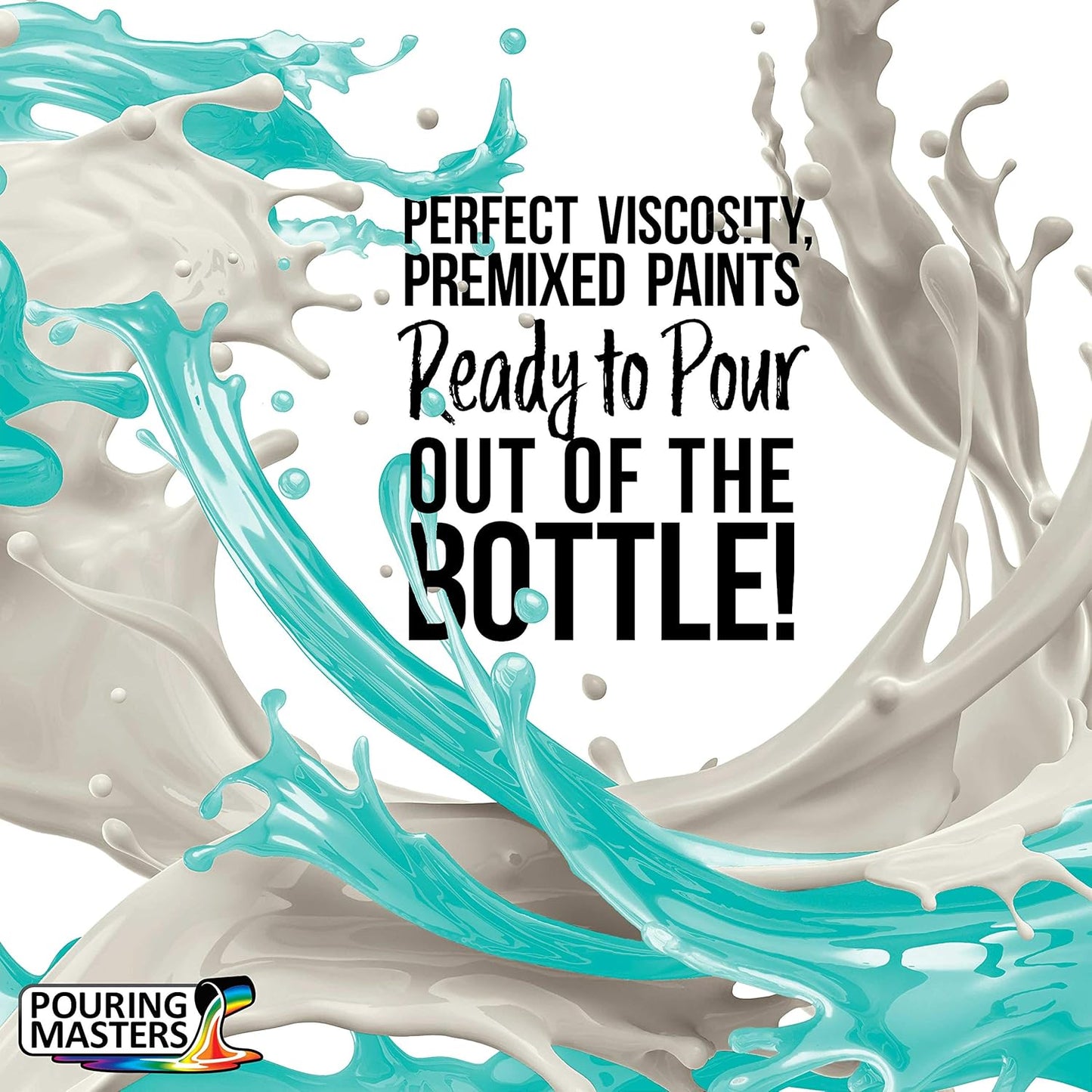 Pouring Masters Tropical Turquoise Ready to Pour Acrylic Pouring Paint - Premium 8-Ounce Pre-Mixed Fluid Acrylic Paint - Fluid Art Supplies for Canvas, Wood, Paper, Tile & Rocks