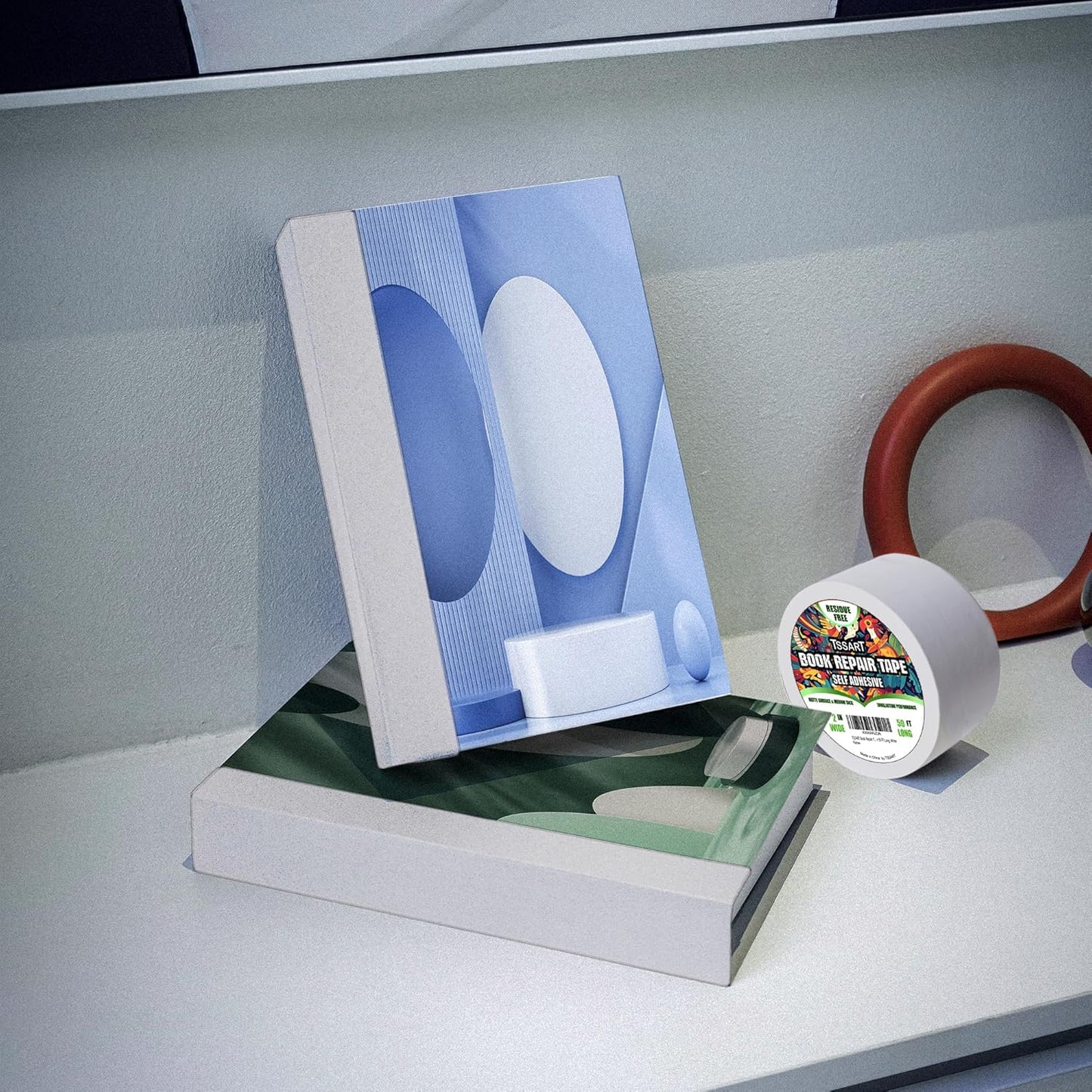 Book Repair Tape - Self Adhesive Matte Book Binding Tape for Reinforcing Protecting, and Covering Mending Books Old Books - 2 Inch Wide x 50 FT Long, White