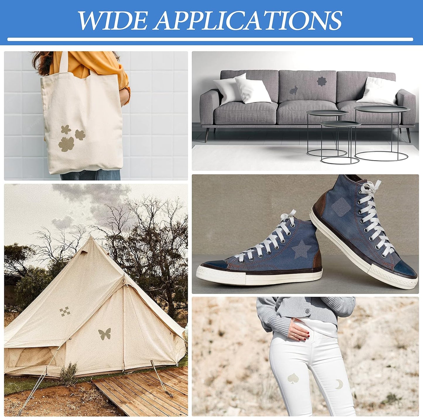 KING MOUNTAIN Canvas Iron on Patch,3"×60",Waterproof 100% Cotton Fabric Repair Patch,Used for Various Sofa,Tent,Clothes,Seats,Suitcases (Khaki)