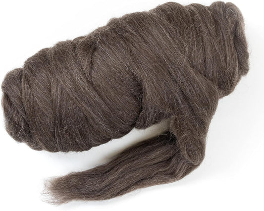 Natural Wool Bulk roving, 1 lb. Best Wool for Spinning, arm Knitting, Felting, Chunky Blankets and Tapestry. Natural Colors, un-Dyed. (Mocha, 1 lb)