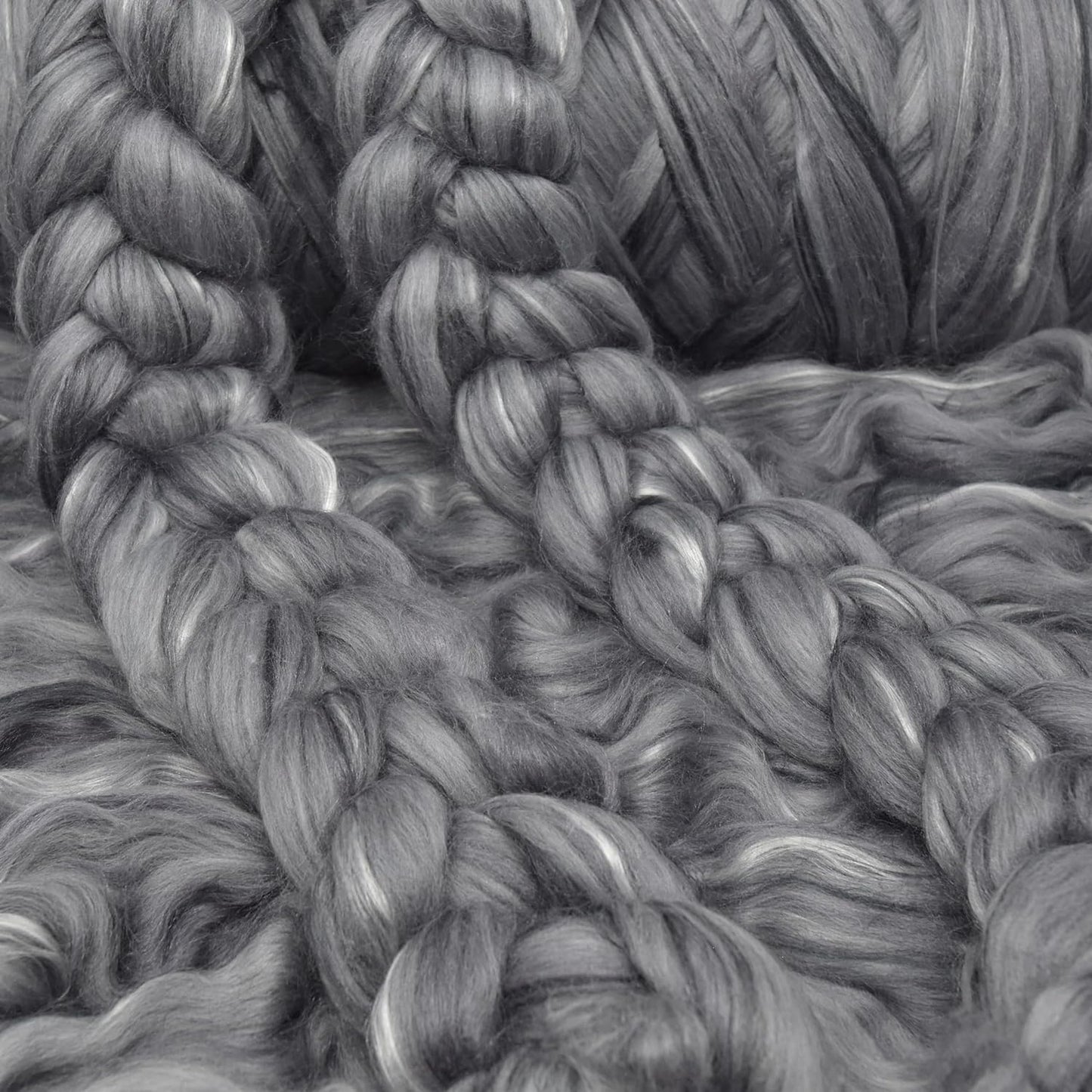 Merino Silk Luxe Tonal Designer Blend. Superfine Merino, Mulberry Silk, Tussah Silk. Top Roving for Spinning or Felting. Stardust 4oz