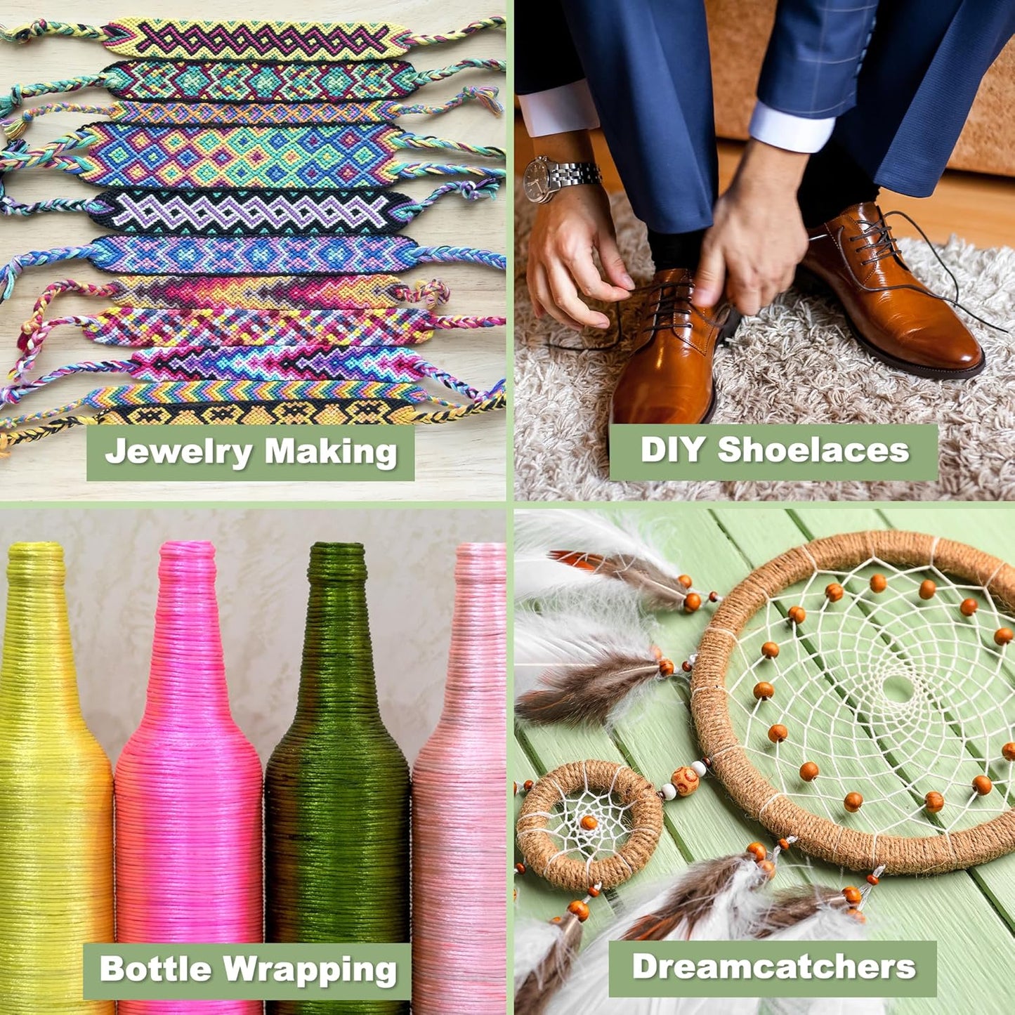 Mandala Crafts 2mm 109 Yards Sapphire Blue Cotton Waxed Cord for Jewelry Making Bracelet Cord Waxed String - Beading String Thread Jewelry Cords for Necklaces String