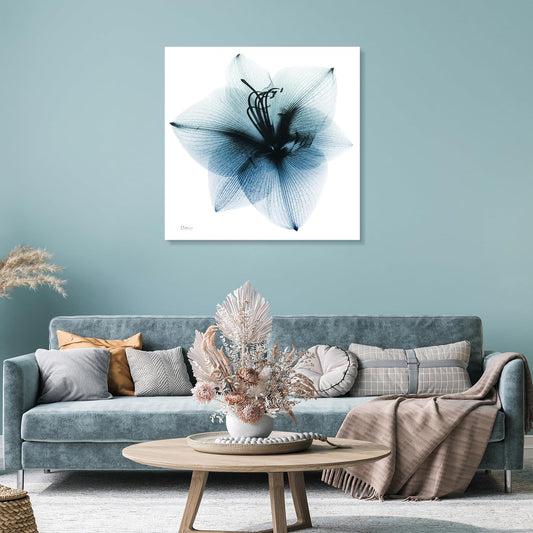 Empire Art Direct Frameless Free Floating Tempered Glass Panel Graphic Wall Art Ready to Hang, 38" x 38", Glacial Amaryllis