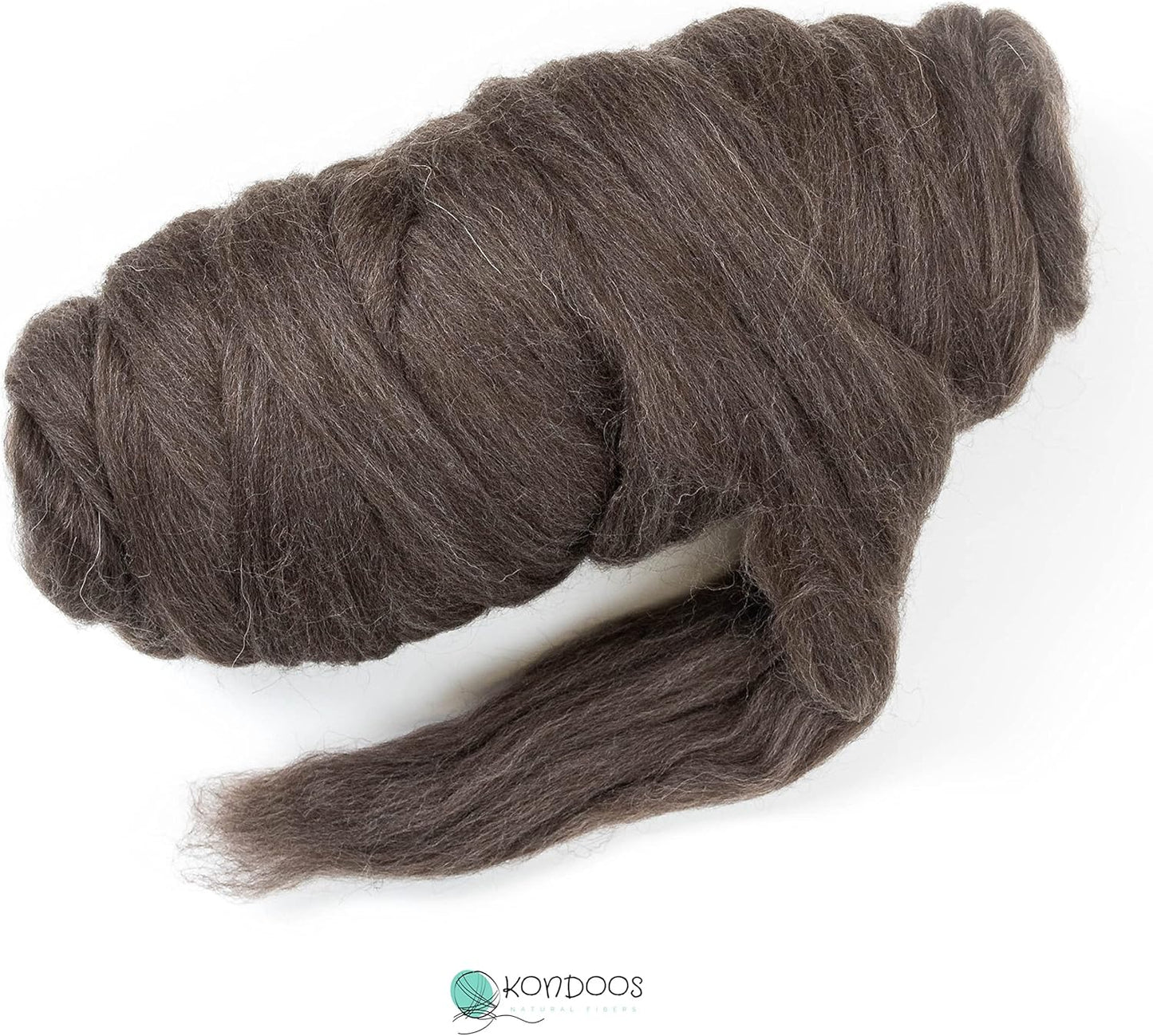 Natural Wool Bulk roving, 1 lb. Best Wool for Spinning, arm Knitting, Felting, Chunky Blankets and Tapestry. Natural Colors, un-Dyed. (Mocha, 1 lb)