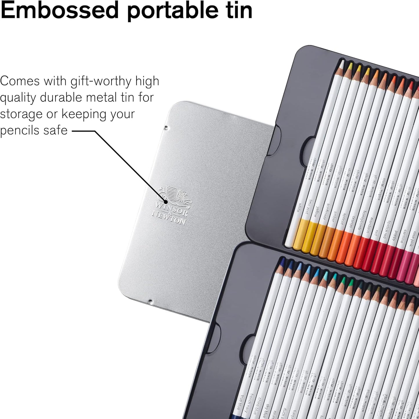 Winsor & Newton Studio Collection Artist Pencils, Watercolour Pencil Tin, 48 piece