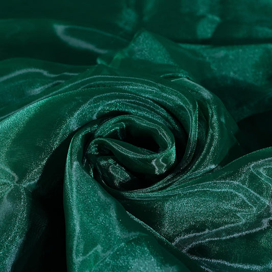 Fynite Organza Fabric | 1 Yard Long | 44" Wide | Bridal Solid Organza Bolt for Wedding Dress Fashion Craft Decorations - Silky Shiny Sheer Organza - Hunter Green
