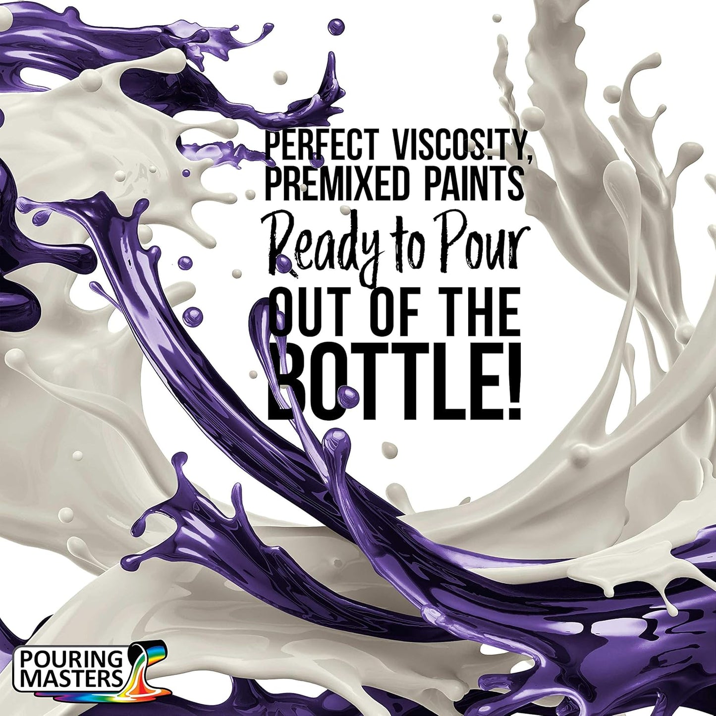POURING MASTERS Royal Purple Acrylic Ready to Pour Pouring Paint - Premium 8-Ounce Pre-Mixed Water-Based - for Canvas, Wood, Paper, Crafts, Tile, Rocks and More