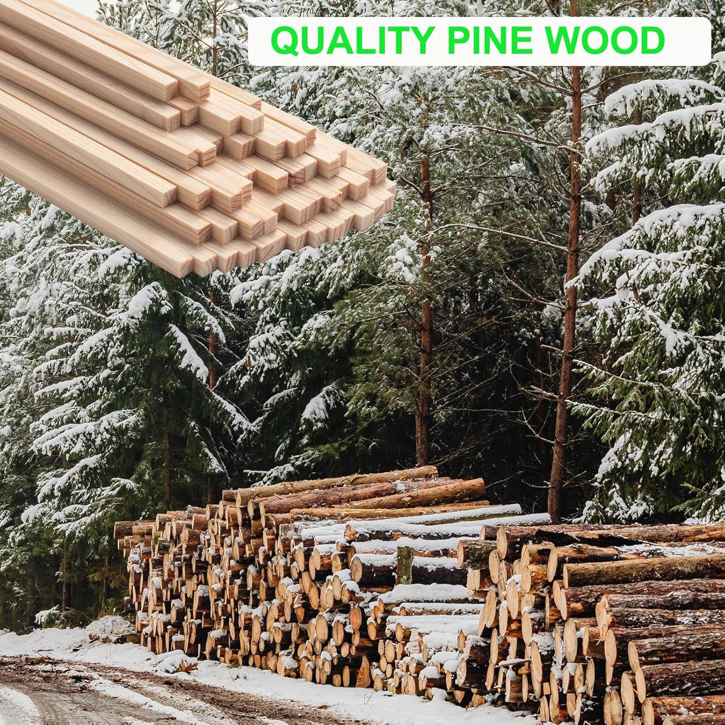 3/16" x 12" Square Wooden Dowel Rods Wood Dowels for Crafting, 50PCS Small Unfinished Wood Craft Sticks Hardwood Sticks Wooden Strips for Arts and DIYers, DIY Projects, Models Making, Woodworking