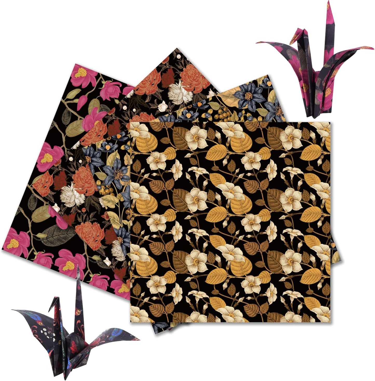 Origami Paper Kit 50 Sheets 6 Inch Square Double Sided Color 10 Vivid Colors for Hand Crafts Origami Paper Arts Creativity. Retro Style