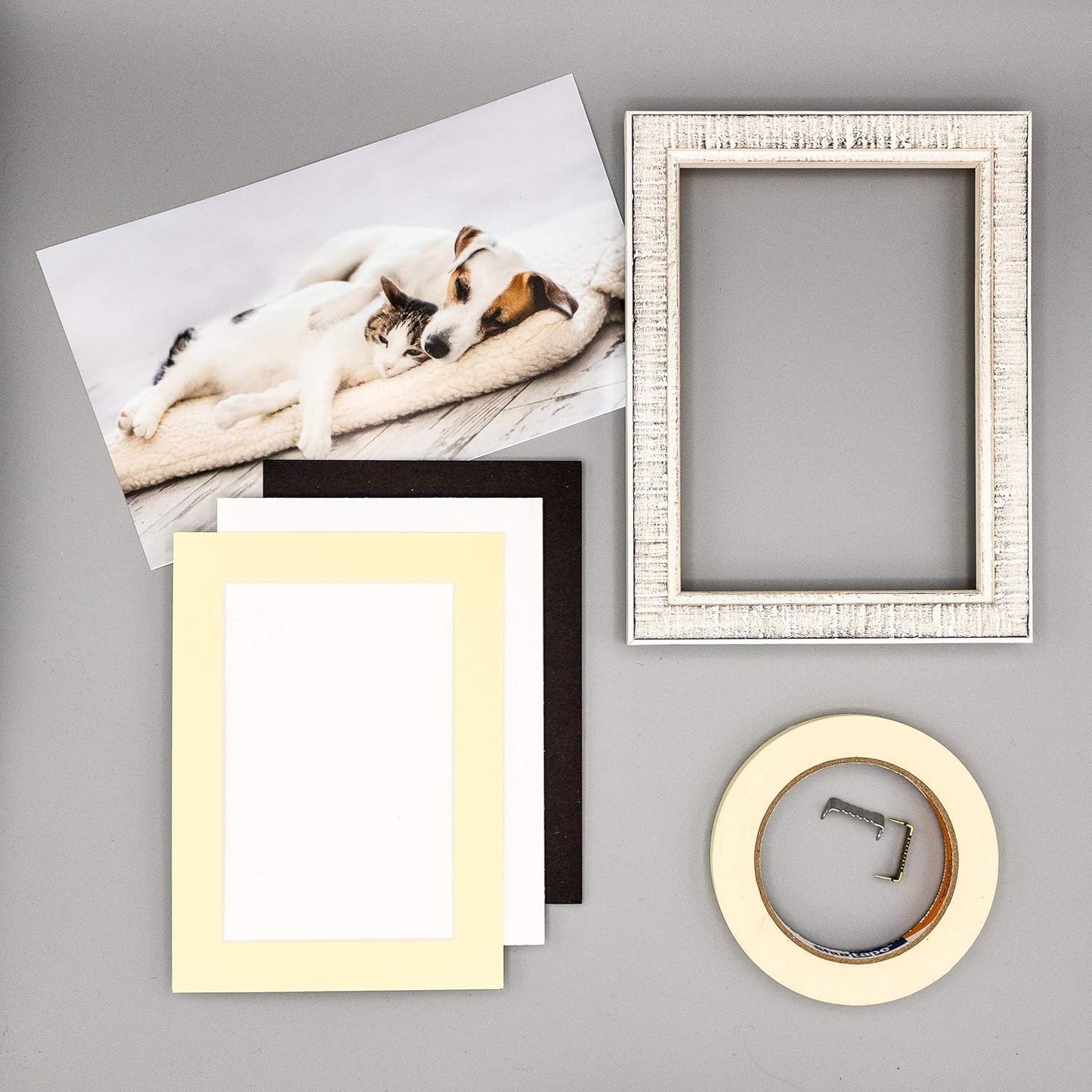 5x7 Mat for 8.5x11 Frame - Precut Mat Board Acid-Free Show Kit with Backing Board, and Clear Bags Soft Yellow 5x7 Photo Matte Made to Fit a 8.5x11 Picture Frame Matboard for Framing, Pack of 100 Mats