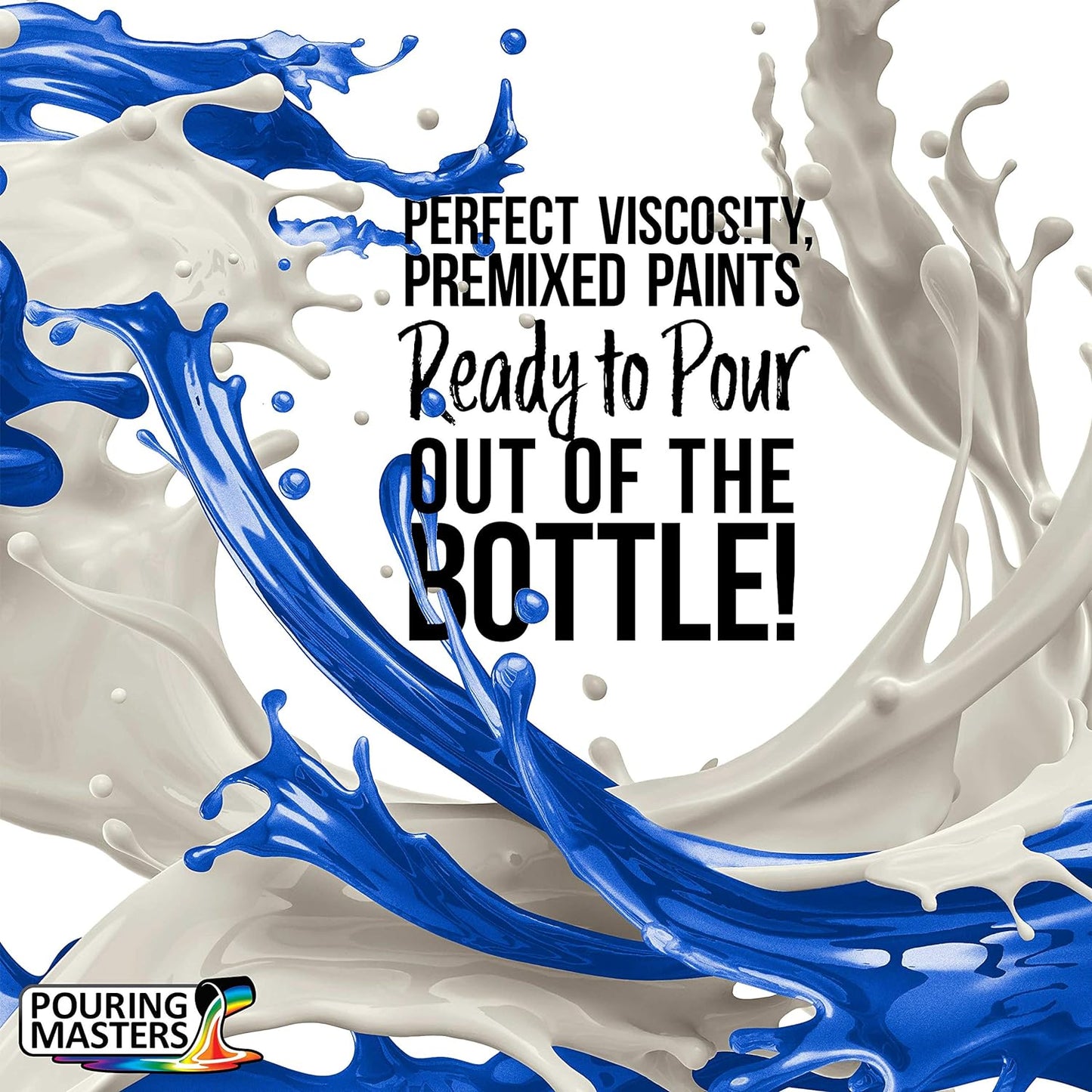 Pouring Masters Royal Blue Metallic Pearl Ready to Pour Acrylic Pouring Paint - Premium 64-Ounce Pre-Mixed Fluid Acrylic Paint - Fluid Art Supplies for Canvas, Wood, Paper, Tile & Rocks