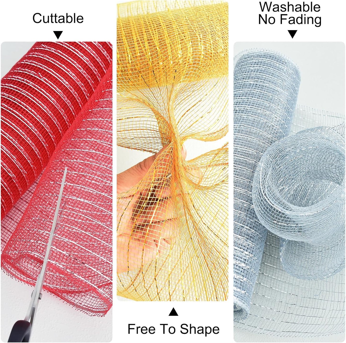 TONIFUL 2 Rolls 10 Inch Burlap Natural Decorative Mesh Ribbon Rolls, Perfect for Wreaths, Swags, Christmas Trees, Home Decoration, and Creative Crafts