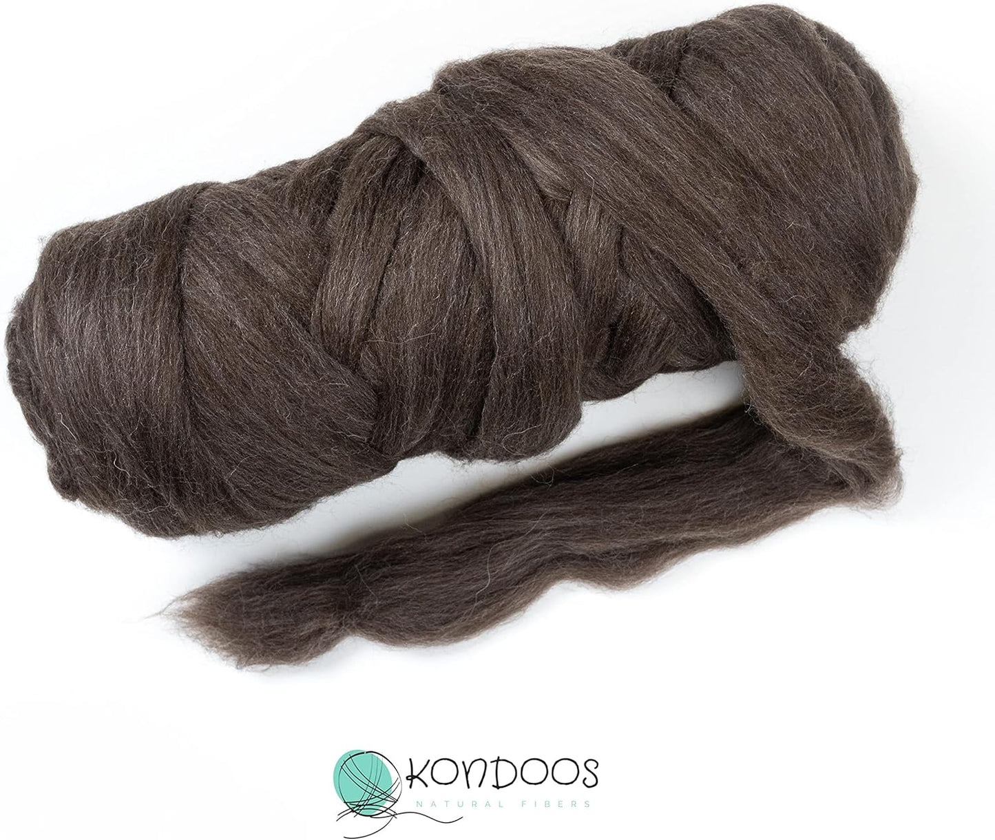 Natural Wool Bulk roving, 4 lb. Best Wool for Spinning, arm Knitting, Felting, Chunky Blankets and Tapestry. Natural Colors, un-Dyed. (Mocha, 4 lb)
