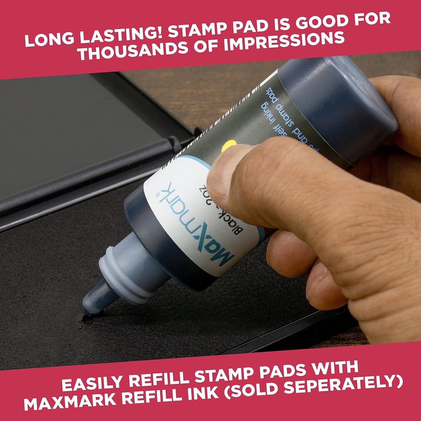 Large Premium Pink Ink Stamp Pad - 3" by 6" - Quality Felt Pad