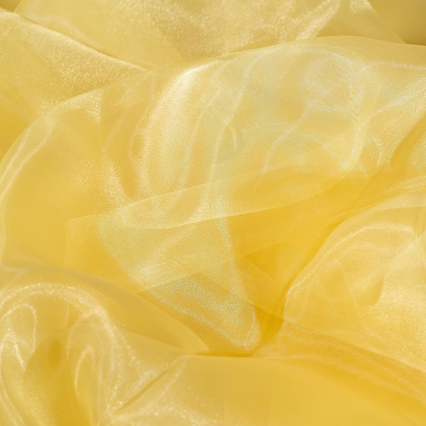 Fynite Sheer Organza Fabric | 20 Yards Long | 44" Wide | Bridal Solid Organza Bolt for Wedding Dress Fashion Craft Decorations - Gold