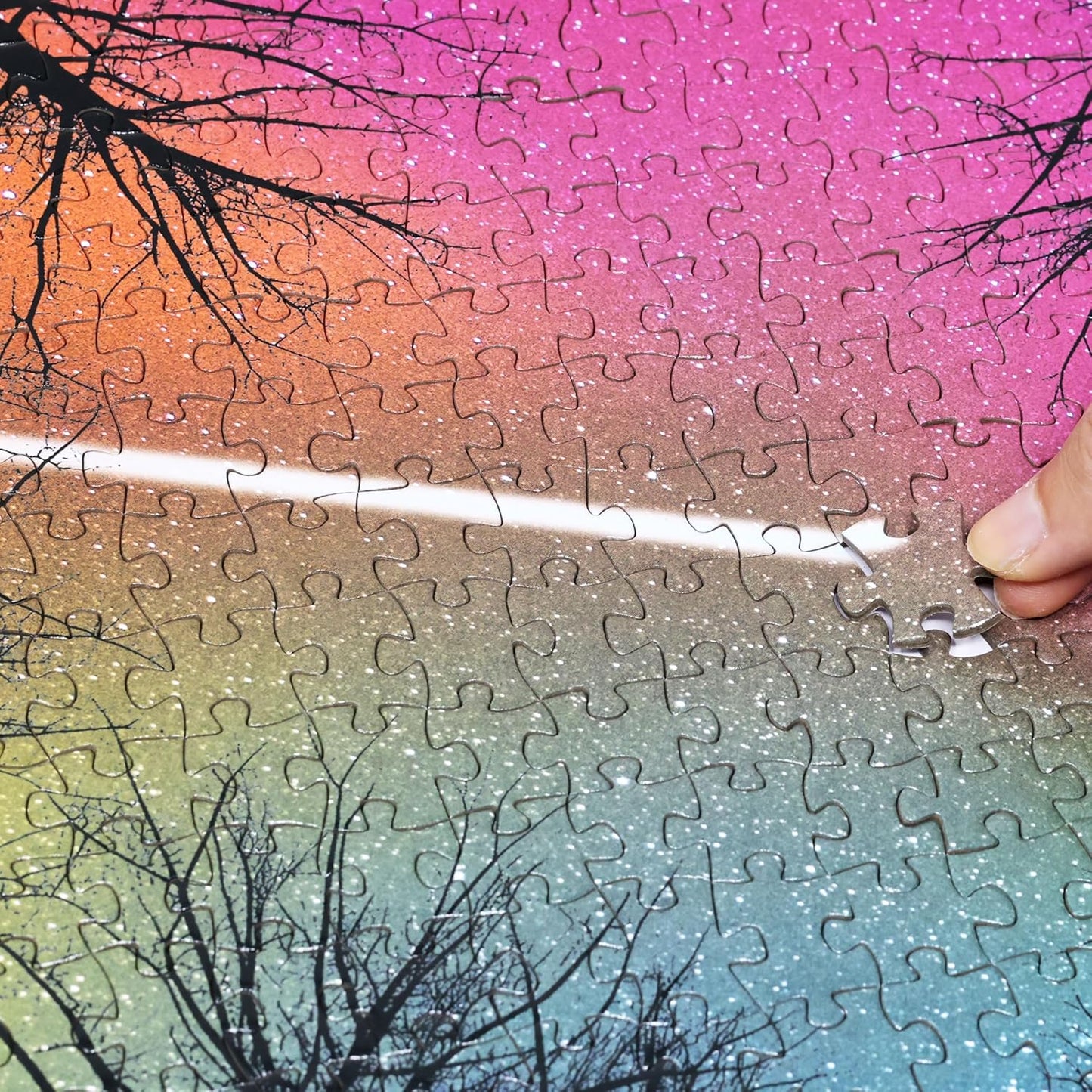 Think2Master Hard Impossible Challenging The Enchanted Forest 1000 Pieces Large Format Jigsaw Puzzle for Kids 12+, Teens, Adults & Families. Beautiful Vibrant Gradient Artwork Size: 26.8” X 18.9”