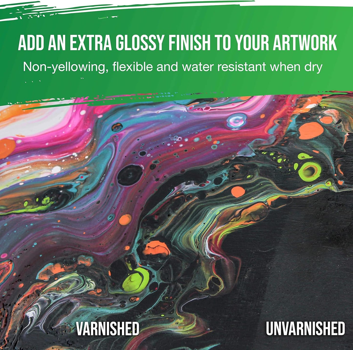 U.S. Art Supply 32 oz High Gloss Varnish for Acrylic Paintings - Clear Protective Finish with UV Protection