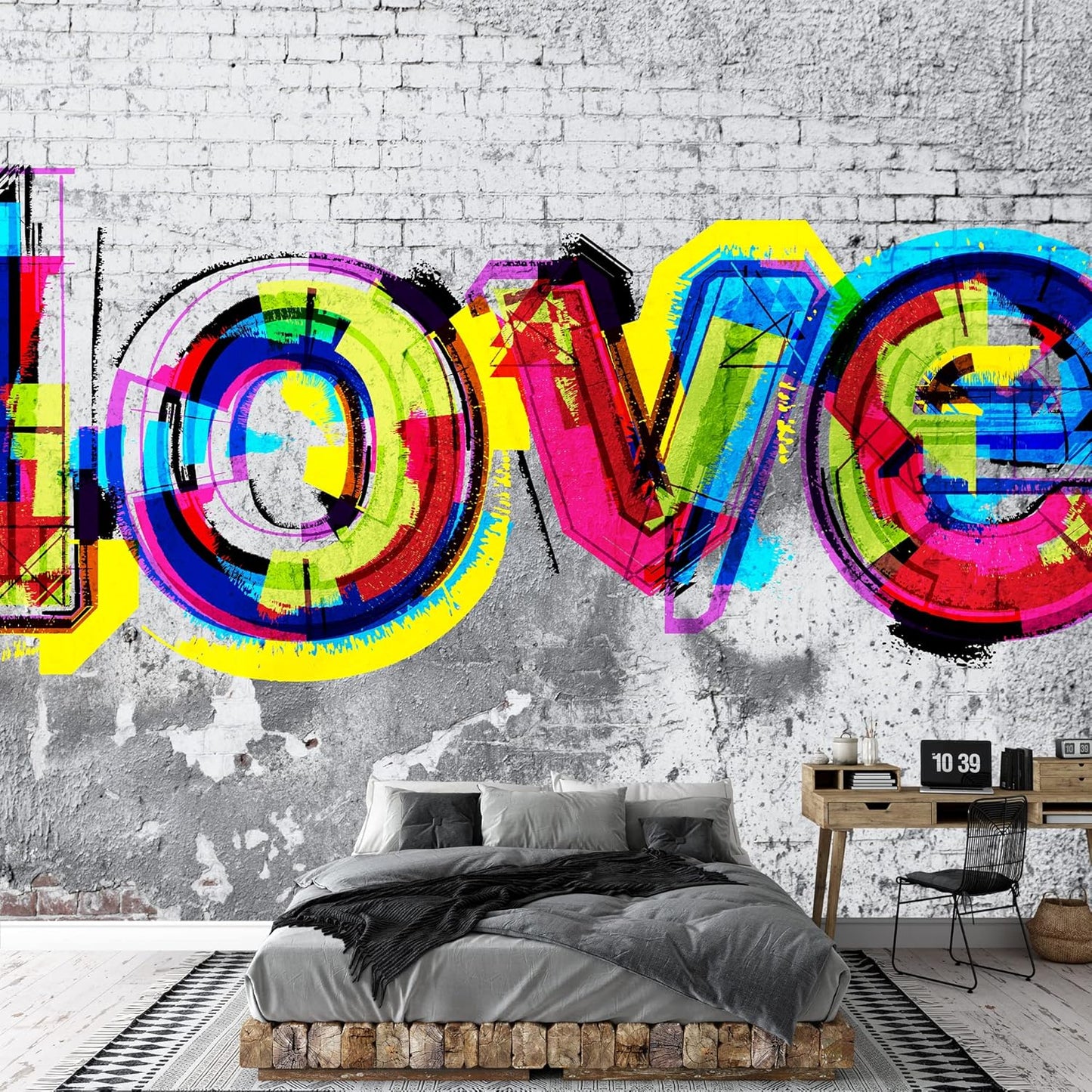 wall26 - Colorful Graffiti - Large Wall Mural, Removable Peel and Stick Wallpaper, Home Decor - 100x144 inches